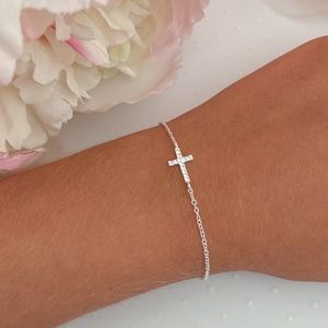 925 Sterling silver cross bracelet